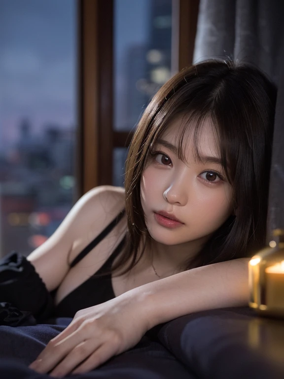 2 p.m((Curtains on the windows、Late night bedroom、midnight photo))analog style、model shoot tyle、((full bodyesbian:1.4))((A small window with a night view、Late night bedroom、midnight photo))(Brown-haired girl sleeping)RAW Photography、1 girl in、(lying on one's side:1.4)、((美丽的面容:1.7、face perfect:1.3))、Beautiful big breasts、slim waist top quality、epic poem(Lige Fries Photography、sony a7、50 mm、pores:1.5、Farbe、ultra-detailliert:1.5、film grains:1.4、surrealistic:1.5)、 octan render、ultra realistic lifelike textures、masterpiece、unrealengine5、the Extremely Detailed CG Unity 8K Wallpapers、realisticeyes、 Madly detailed photo、(shadow ecstasy、deep-shadows)