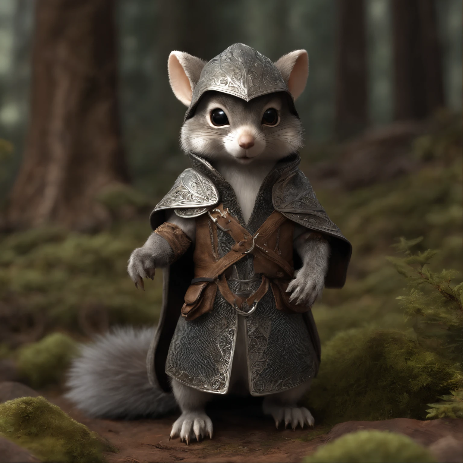 (CBZBB:1.25), ((gremlin),Zhkute, Small, baby, Beautiful, Fantasy art, deviant art, trending artstation, Digital Art, Detailed, humanoid, character, tiny, Cinematic shot, cinematic portrait of a squirrel , wearing a tunic with a hood, dark fantasy style, fentezi, John Tolkien,gremlin, squirrel-like, bright silver and sob, long tail, Large tasseled ears, covered with silver fur, water, stands on the shore, Best Quality, Masterpiece, in style of dark fantasy art, gremlin, squirrel-like, bright silver and brown, long tail, double nose, huge ears with tassels, covered with silver fur, wear a brown vest, tousled, five toes on each paw, holding a huge acorn in his paws, I'm standing in a forest clearing under the foliage of bast., acorns lie in the clearing, acorns glow, Crickets fly, Best Quality, Masterpiece, in style of dark fantasy art, fantasy-inspired, in the style of John Tolkien,