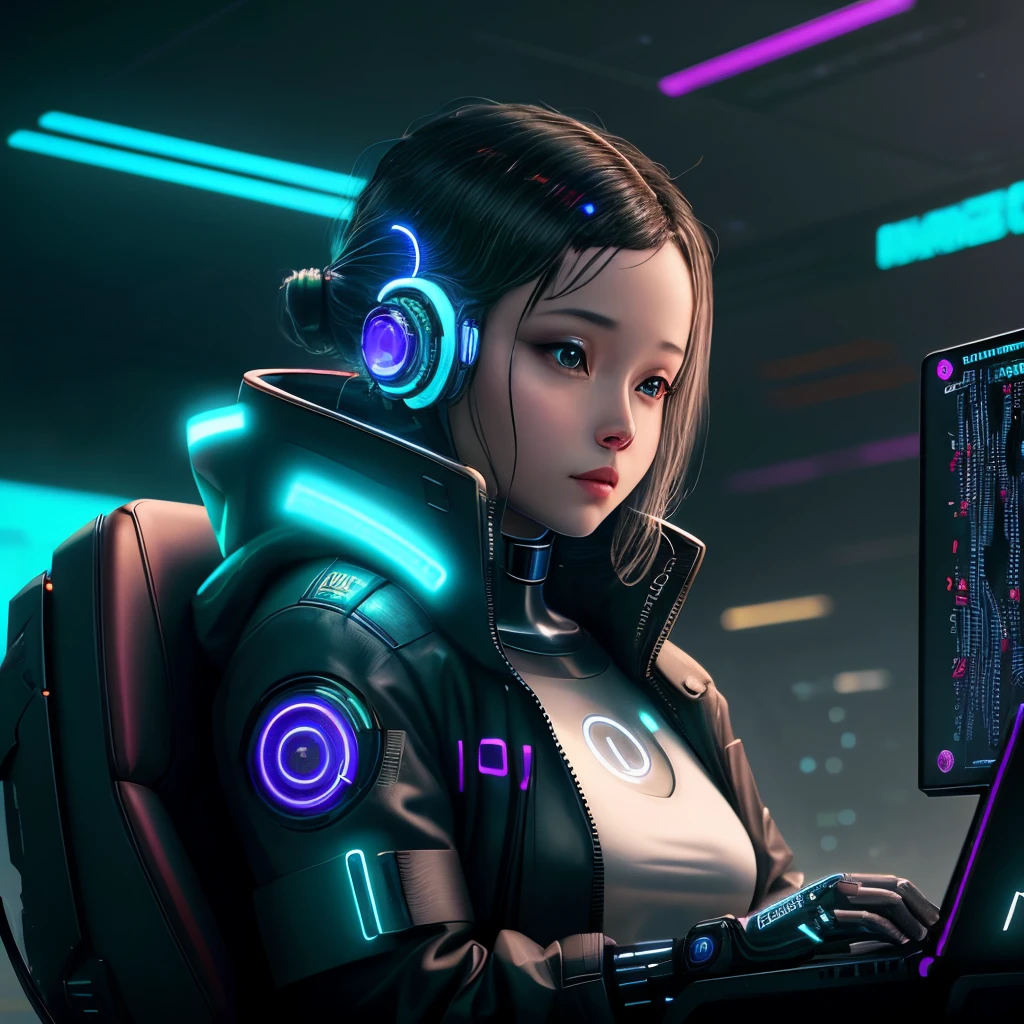 Ai. Artificial Intelligence, computers, life, future Intelligence, futuristic Cyberpunk style background