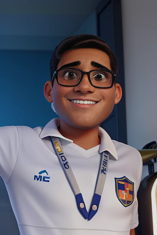 Um jovem careca pouco cabelo