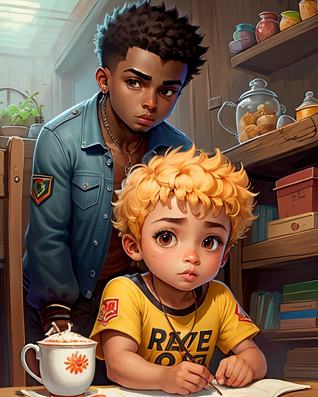 Me cria uma personagem com peitos grandes negra pelada