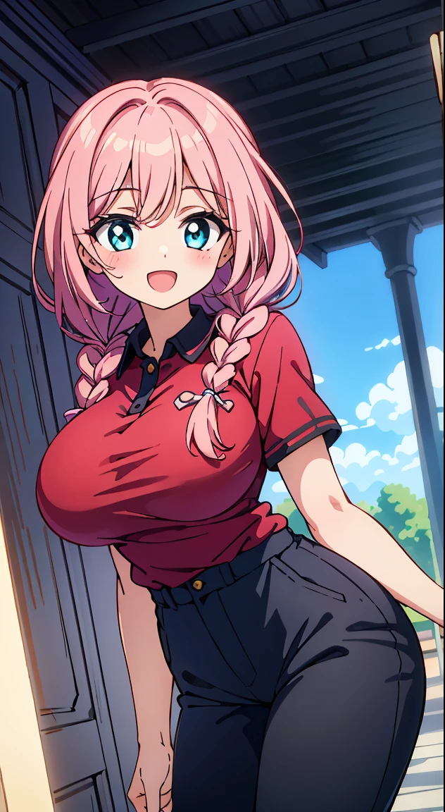 (Cute illustration:1.2),(Absurd realistic structure details),(High resolution complex and detailed text quality),(High-resolution microstructure、High poly 3 boobs boobs boobs boobs D rendering correction),Methods of geometry,Careful explanatory anatomy,
1 beautiful girl, ( girl),Solo,(Cute:1.5),(Chibi:0.6),(kawaii:1.5),(Lori:0.5),BREAK,(17 years oldautiful girl,Very detailed,colourfull,highest details,Clear skin,Beautiful skin,Shy,Very detailed,colourfull,highest details,BREAK,Clear skin,Beautiful skin,Shy skin,BREAK,{Heterochromia,blue eyes,Green eyes,PUPILS SPARKLING:1.9},star eye silhouette,BREAK,(Pink hair, Medium length:1.4),(Twin braids,A little curly hair,Princess Cut, crossed bangs:1.3),(Big breasts,Beautiful breasts,Large breasts:1.5),(long eyelashes, Double eyelids:1.2),Solo,gleaming skin, Clear skin, Beautiful skin,(best quality face),(Top quality glowing eyes),(happy,:d:1.45),
BREAK (Pink Theme:1.4), (black chino pants:1.4), (red polo shirt:1.4),(Black sneakers:1.35), (makeup:1.1),
BREAK,(caregiver work theme), (outdoors), (one-box car parked in front of the gate in the morning1.45), the front door of a private house, an open gate, an intercom, a Japanese building, and a garden,
BREAK,wakame,wakame,wakame,(Dynamic Angle:1.4),
BREAK,(Blurry background:1.3),(absurderes, hight resolution, Super Detail Art),cel shading,Clear Color, Lonely optical effect, Beautiful pictures, Bright glow, mystic atmosphere,(Close-up of girl:1.1), Mystical light particle effect,manga influence, clean line drawings,