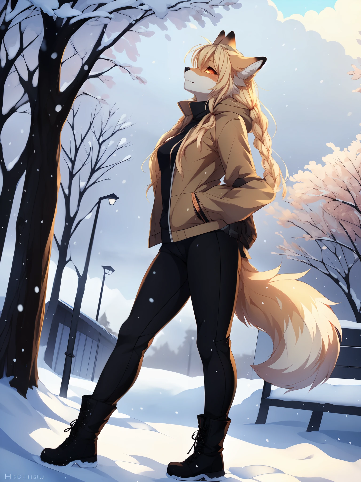 by fumiko, by hioshiru, remove extra arm, blend in with environment, blend in with character, sky