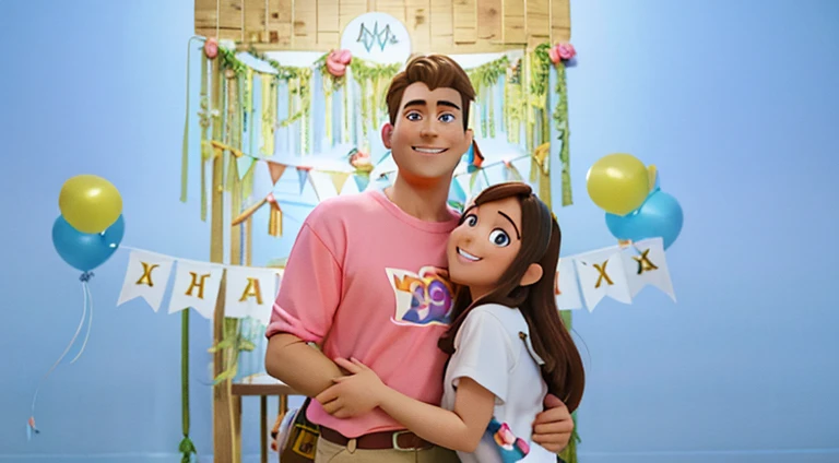 Father With Daughter Holding Disney Pixar Style All Star Sneakers High Quality Best Quality