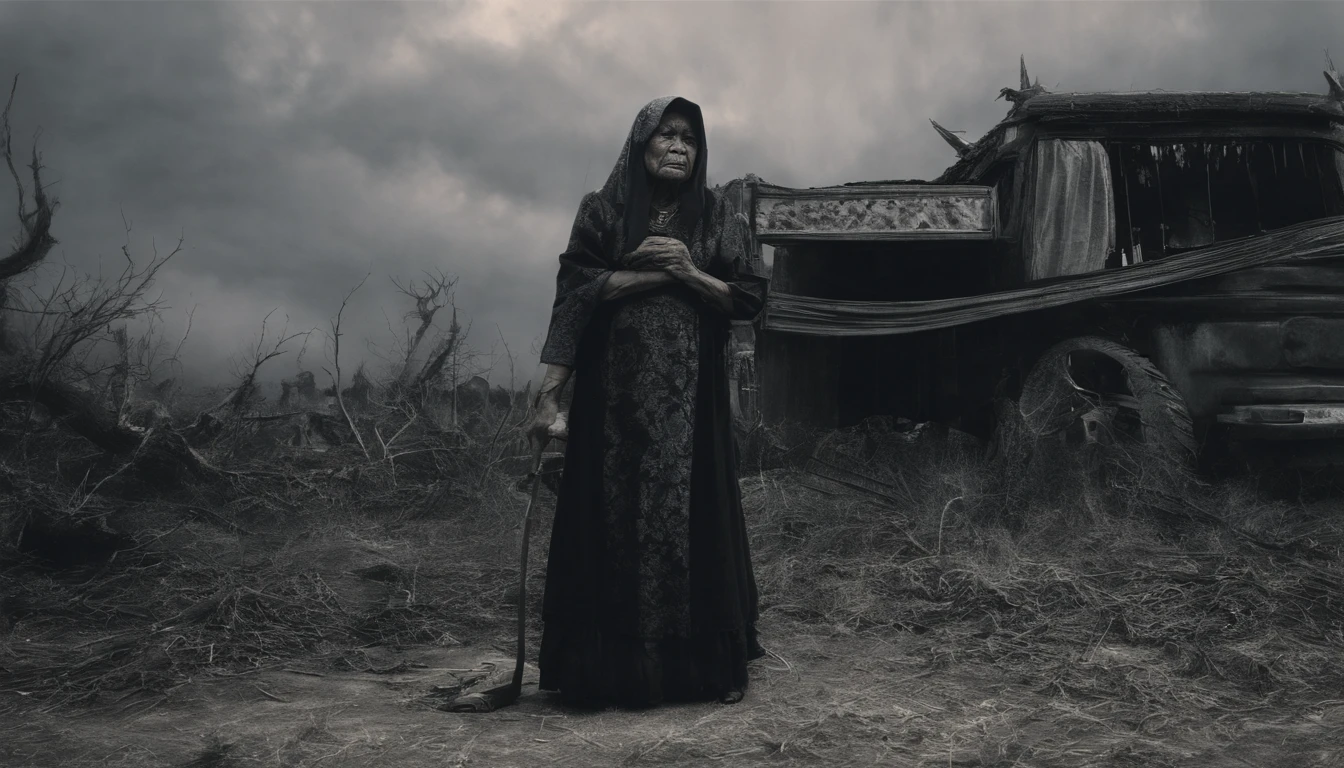An angry old Indonesian grandmother in a dream