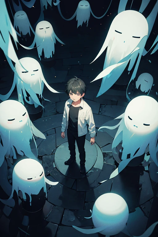a lonely boy surrounded by ghosts that only he can see