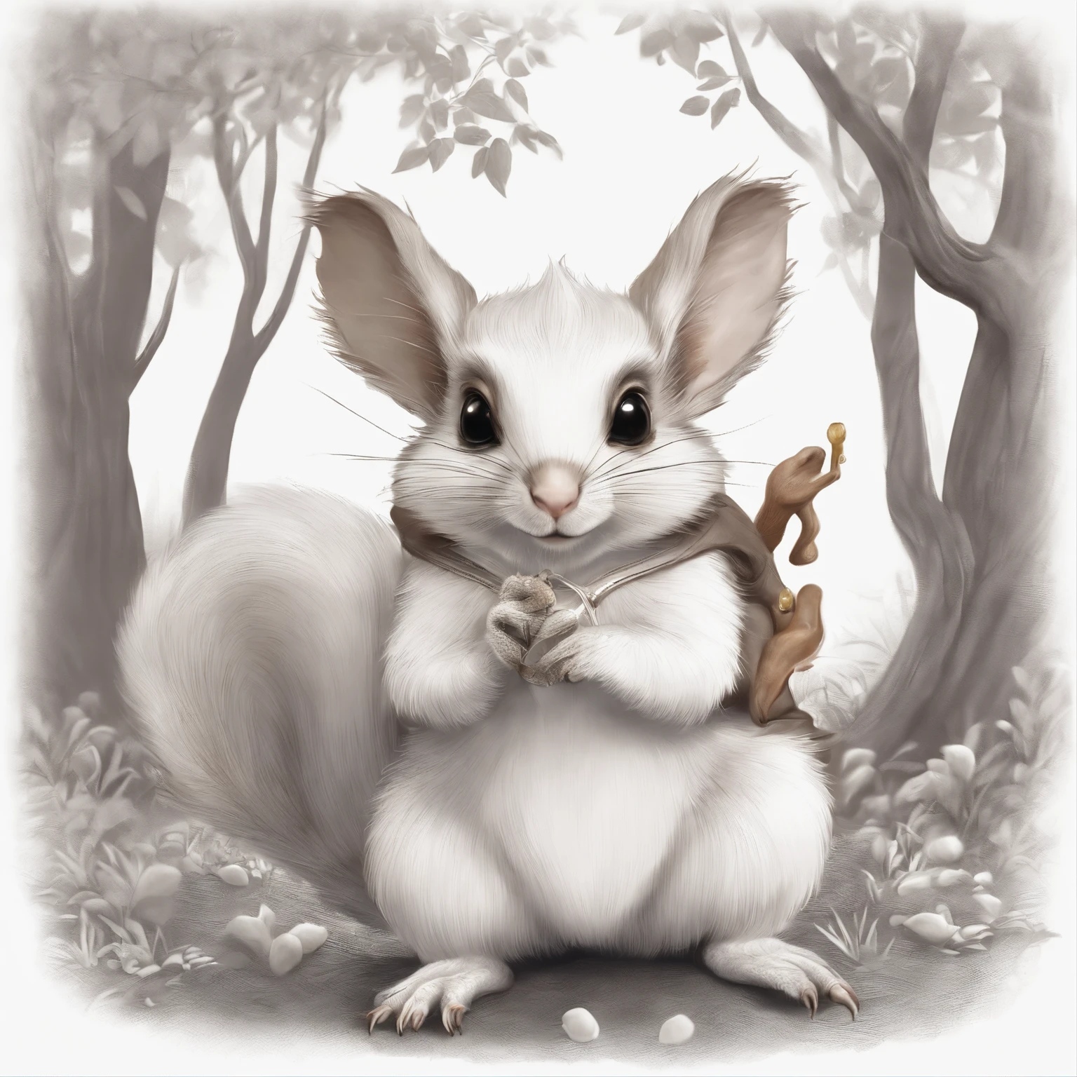 (CBZBB:1.25),gremlin, fantasy style, in style of dark fantasy art, in the style of John Tolkien, Looks like creatures in clothes, ,gremlin looks like a squirrel((in the style of dark fantasy Belka)), huge ears with tassels, cute nose, Big fluffy tail, five toes,fighting look, angry, snorts, wearing a vest with a hood, wearing a backpack, detailing, Hobbit-style house in a clearing under an oak tree, Squirrel Gremlin holds a large acorn in his paws, CBZBB,Cute, Small, baby, Beautiful, Fantasy art, deviant art, trending artstation, Digital Art, Detailed, Realistic, humanoid, character, tiny, Cinematic shot, cinematic portrait of a fairy squirrel, cute character, looks like a gremlin, looks like a mole, ,gremlin, squirrel-like, bright silver and brown, Big fluffy tail, Large tasseled ears,cute nose,summer in a vest with a hood, covered with silver fur, holding a large acorn in his paws, water, Burrow, tree roots stick out from the walls in the hole, mushrooms sticking out of the ground, Best Quality, Masterpiece, in style of dark fantasy art,真实感, Realism, tmasterpiece, Brad Jongsan walks in the jungle (Night of the Fireflies), (higly detailed: 1 1), rough face, natural skin, hiquality, NSFW, pretty eyes, (Detailed face and eyes), (s face: 1 2), tumult, Complementary, real-photo, ...........PSD, Lightweight Film Photography, sharp-focus, contrast lighting, Detail Skin, high resolution 8k, Crazy detailing, Realistic, professional photo of a, 8K UHD, dslr, soft light, hiquality, film grains, Fujifilm XT3, dark fantasy style,