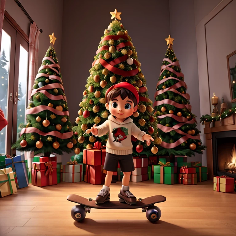 a gift,foot skate,christmas tree
