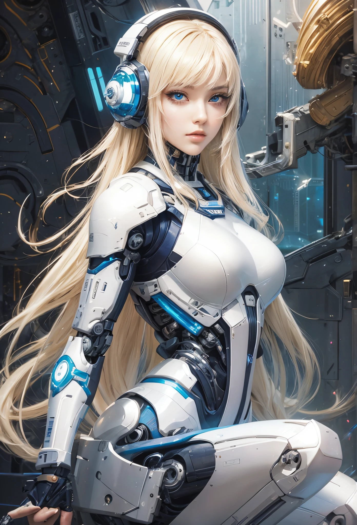 (Detailed illustrations,Very detailed and detailed drawing,Delicate lines with slow and rapid,Realistic texture expression),[Color tressed main line],(Space Battlefield [Space Mobile Fortress]),[独奏],HENTAI (((ANIME) BIONICGirl) Beauty 15 years old ((well-muscled) [plump])) (Astronauts Cyborg) [Space Marine Corps Military [MASCHINEBODY]],Bullet Belt Javelin [[Firearms, Machine Guns, Bazookas] Saber Rifle ][[Rocket Pack]],Zero Gravity Front,gravure [[White Devil] [Outer space combat]] Battle Damage,[retro-futuristic],(Intricate and beautiful decoration [Dense detail]),(Fine and beautiful skin expression [Transparency]),[Perfect eye details (Iris beautifully drawn in every detail)[Jewel-like eyes]],[long and beautiful eyelashes],[Meticulously drawn hair [More on beautiful and shiny hair]],(Perfect hand details [Beautiful fingers without breakdowns [Beautiful nails]]),(Perfect Anatomy(Perfectly proportioned))[[Full body like]],[[Design built to the highest level]][Ideal color coordination(Accurate simulation of light-material interactions)],([Precision Detail](detaileds,high-detail)),[Visual art that conveys a sense of narrative].