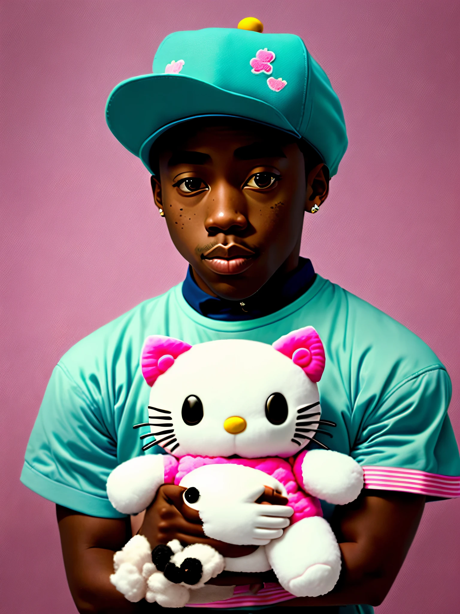 Tyler the creator holding hello kitty plushie 0.5