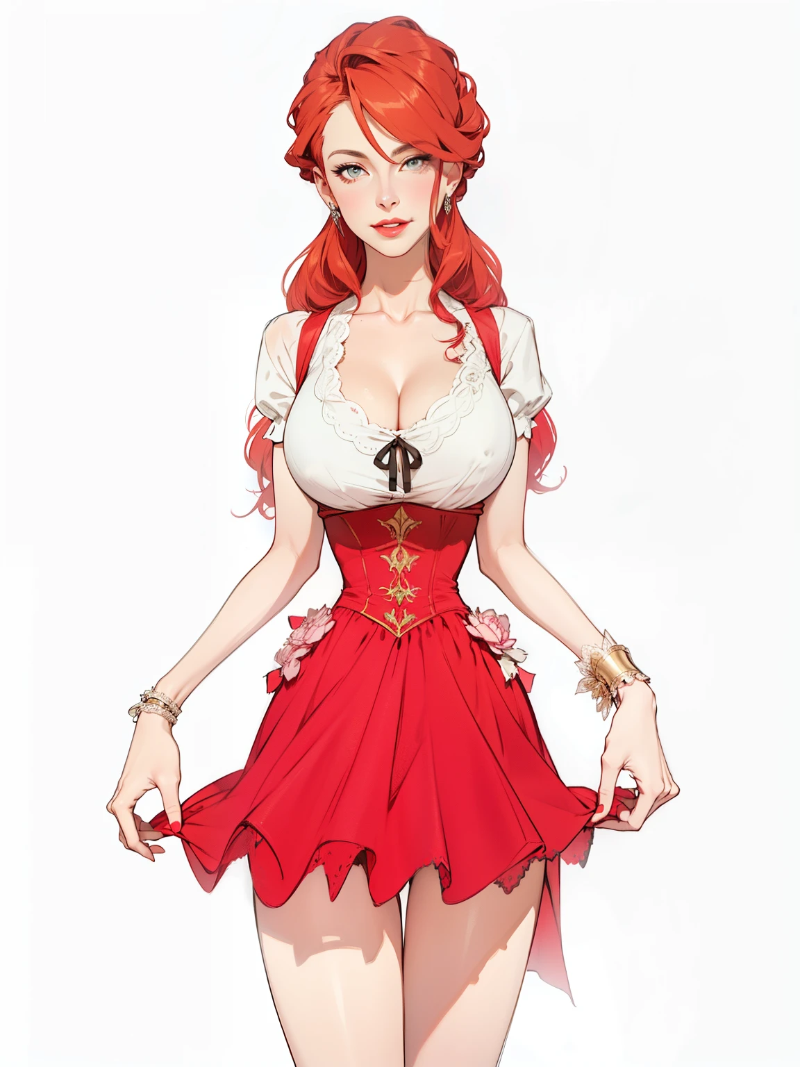 milf, mature female, busty, huge boobs, huge breasts, hentai, high detail, close up, symmetrical, high quality, absurdres, high res, ultrasharp, 8K, masterpiece, extreme attention to detail, perfect face,Realistic, (masterpiece, top quality, best quality,) very detailed, most detailed, (1woman:1.3), nsfw, smile, red lips, a woman in red victorian era ball gown, kate beckinsale face, long hair