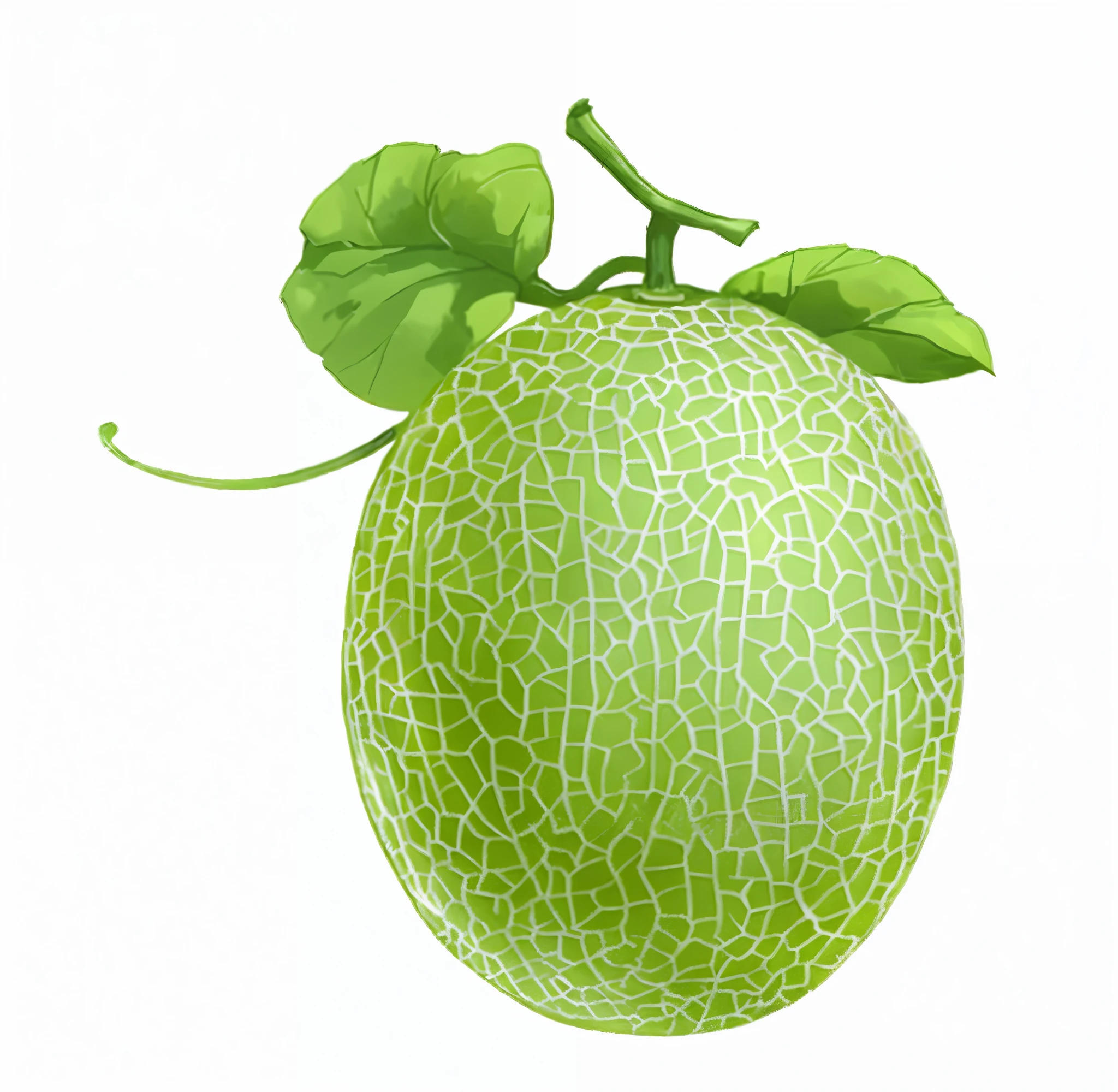 Close up of green melon with leaves on white background, high detail illustration, drawn image, very detailed illustration.”, high detail illustration, Beautifully detailed illustrations, hyper detailed illustration, very detailed illustration, illustration, higher detailed illustrations, detailed descriptions, rendered illustration, Realistic illustration, highlydetailedillustrations, sharp high detail illustration, photorealistic illustration, Cucumber