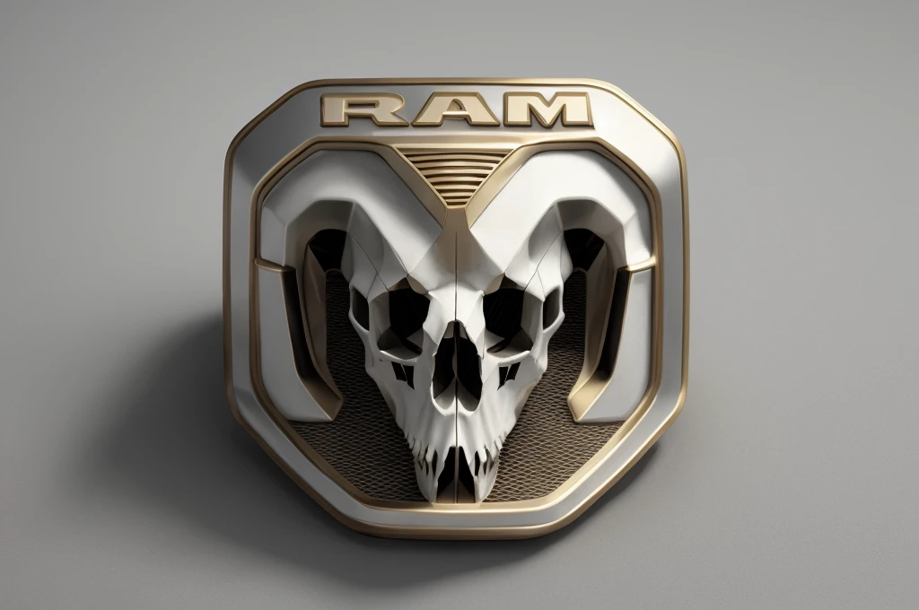 um close de um logotipo de carneiro em um fundo branco, carneiro de batalha, chifres de carneiro, sheep skull, chifres de carneiro, sheep skulls, Sheep robot, legendary masterpiece, desconhecido, crista de metal afiada, distintivo, agitation, emblema, renderizado em alta octanagem, head of the skull of the ram, emblemaa do escudo, gm, Novo, Logotipo 3D, 2019