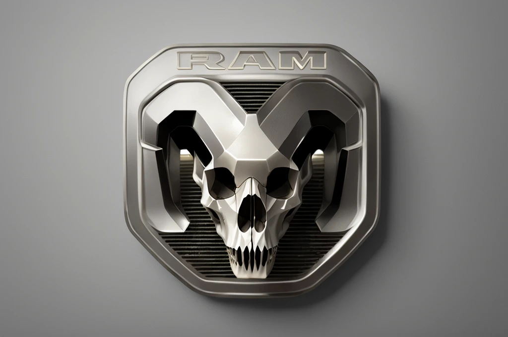 um close de um logotipo de carneiro em um fundo branco, carneiro de batalha, chifres de carneiro, sheep skull, chifres de carneiro, sheep skulls, Sheep robot, legendary masterpiece, desconhecido, crista de metal afiada, distintivo, agitation, emblema, renderizado em alta octanagem, head of the skull of the ram, emblemaa do escudo, gm, Novo, Logotipo 3D, 2019