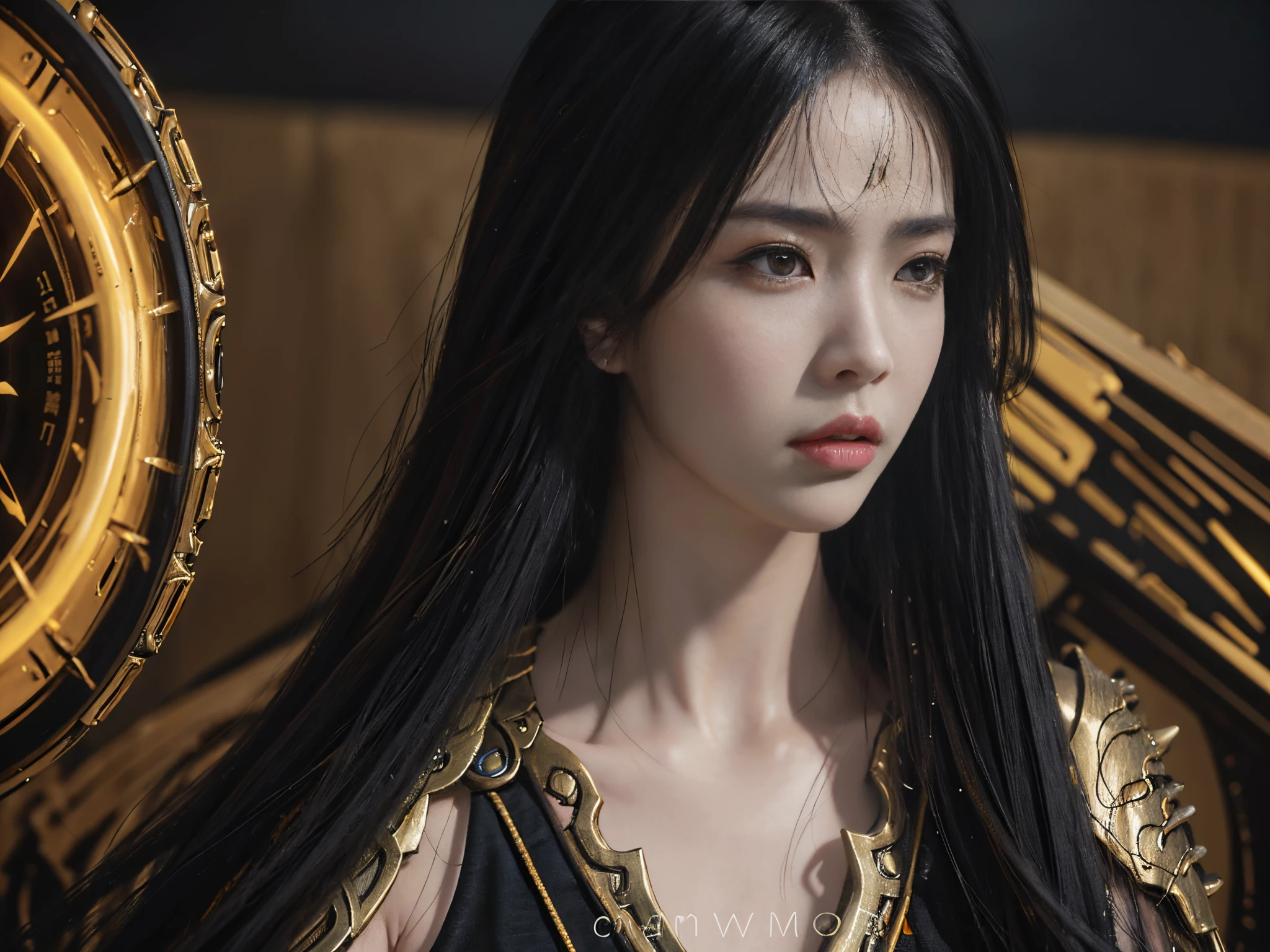 Close-up of a woman wearing yellow and black clothes，shadowbringers cinematic，4K detail fantasy，beautiful fantasy empress，GameCG，xianxia fantasy，xianxia hero，2。5D CGI anime fantasy artwork，Movie goddess close-up，Ruan Jia and Artgerm，World of Warcraft 4K detail fantasy，Super detailed fantasy characters