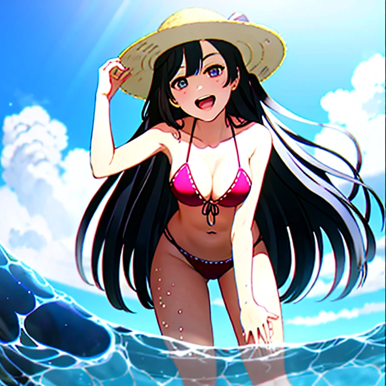 Best Quality Wavy Hair Super Hi-Res Girl Full Body Bare Shoulders Underwater Half Body Cinema Angle Thigh Gap Seen From BehindTransparent Professional LightingThigh High Sailor Color Necklace