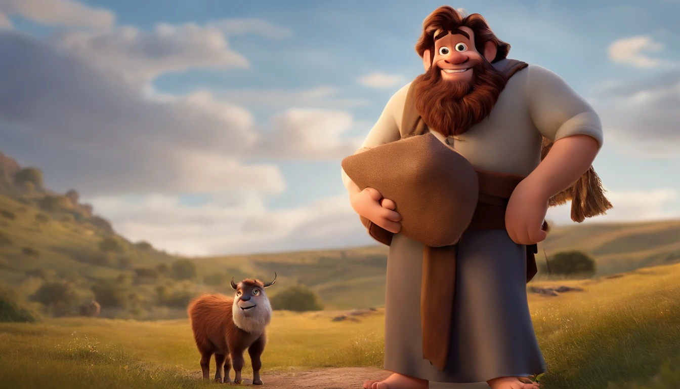 Pixar, talking with apostle Paul of bible times fundo branco, barnet, Tom, Estilo Pixar, ..3d, desenhos animados, rosto detalhado, asymmetrical 16k