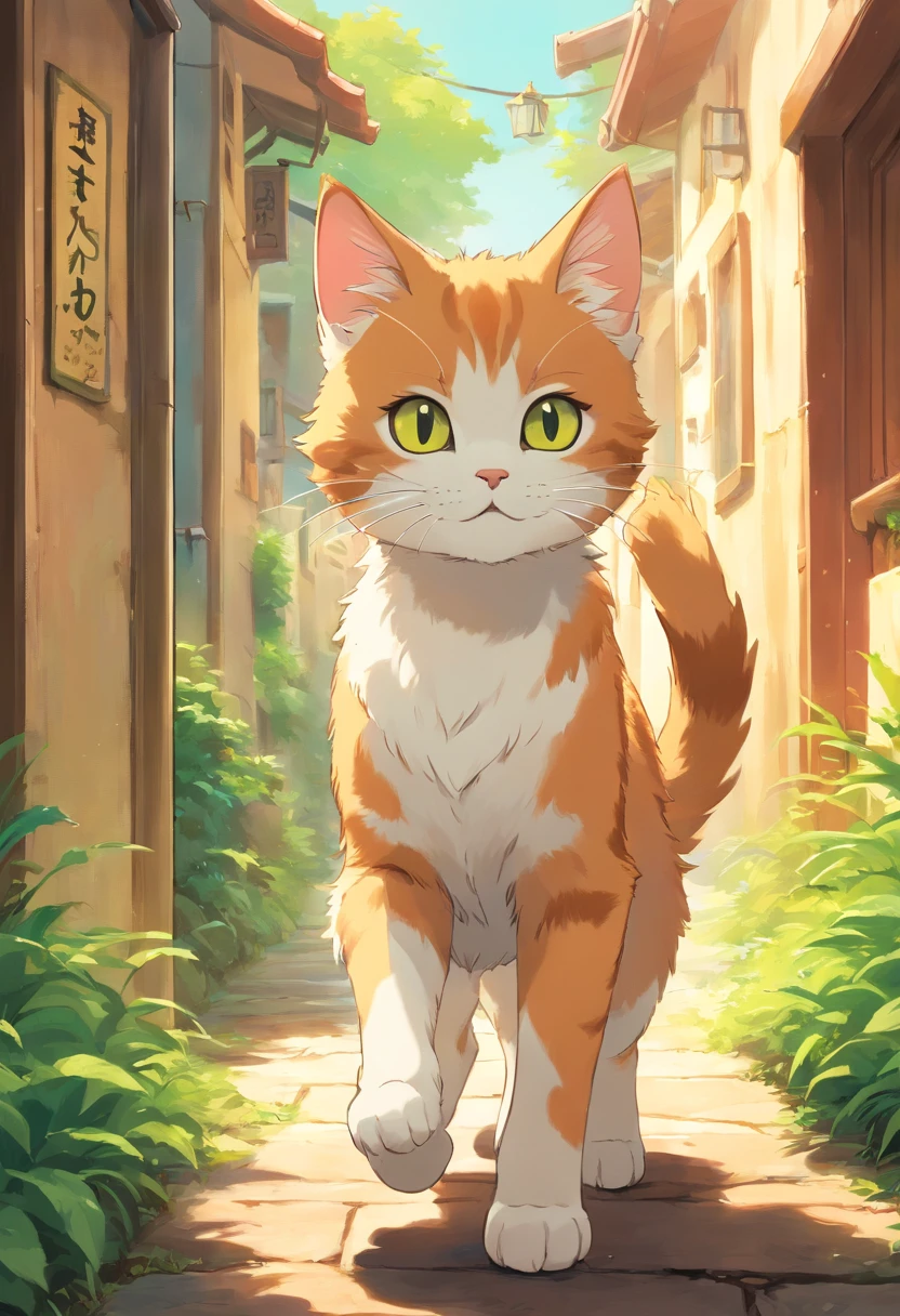 Kitten walking sideways full body