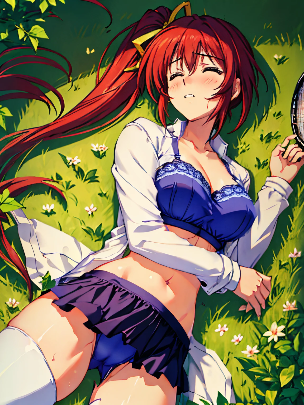 Close one eye,Feeling sexually,Sweating,(((Shy))),(((trembling))),