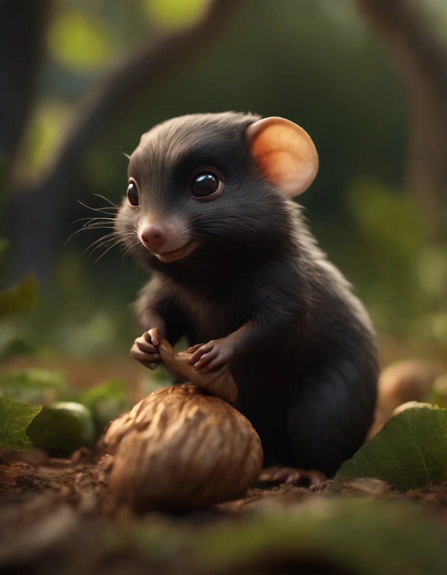(CBZBB:1.25),gremlin, gremlin, looks like a mole, ((Ez idna)), in a clearing under an oak tree, holding a large acorn in his paws, CBZBB,Cute, Small, , Beautiful, Fantasy art, deviant art, trending artstation, Digital Art, Detailed, Realistic, humanoid, character, tiny, Cinematic shot, cinematic portrait of a mole, cute character, looks like a mole,