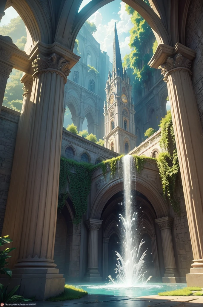 best quality,4k,highres,masterpiece:1.2,ultra-detailed,realistic:1.37,landscape,concept artists,magical,fantasy,university,top down view,colossal,Castle-like walls,lush greenery,vibrant flowers,sculptures,epic architecture,enchanting atmosphere,mystical creatures,floating magical orbs,whimsical floating lanterns,sparkling water in the fountain,majestic towers,reverberating echoes,ancient trees,secret courtyards,majestic library,ornate stained glass windows,golden sun rays streaming through clouds of mystical energy,shimmering rainbow bridges,spellcasting in progress,books levitating and flipping pages on their own,giant magical crystals illuminating the night sky,sorcery classes,alchemy laboratories,hidden doorways to secret realms,ethereal music filling the air,peaceful tranquility,practicing levitation and transformation spells,dragon-shaped sculptures,quidditch matches in the courtyard,celebrations and festivals filled with enchantment and wonder,vibrant colors creating a whimsical atmosphere