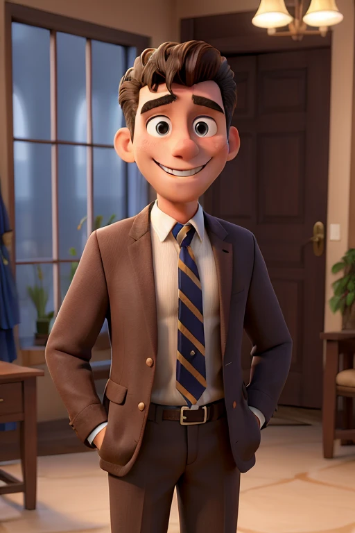 Obra-prima, de melhor qualidade, a man standing and smiling dressed in a jacket and tie
