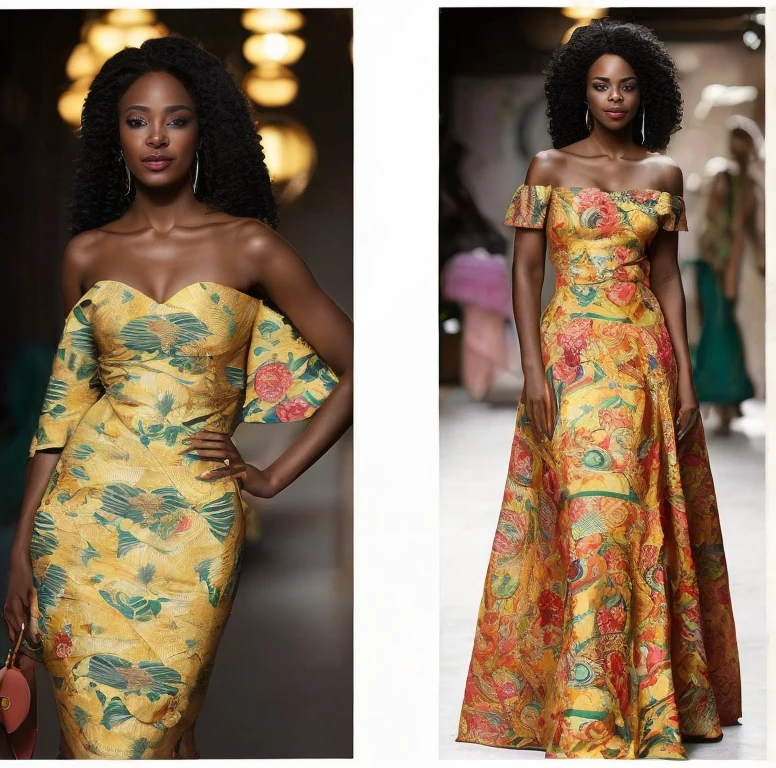 Belle taille fine Malienne dans un pagne de style mading