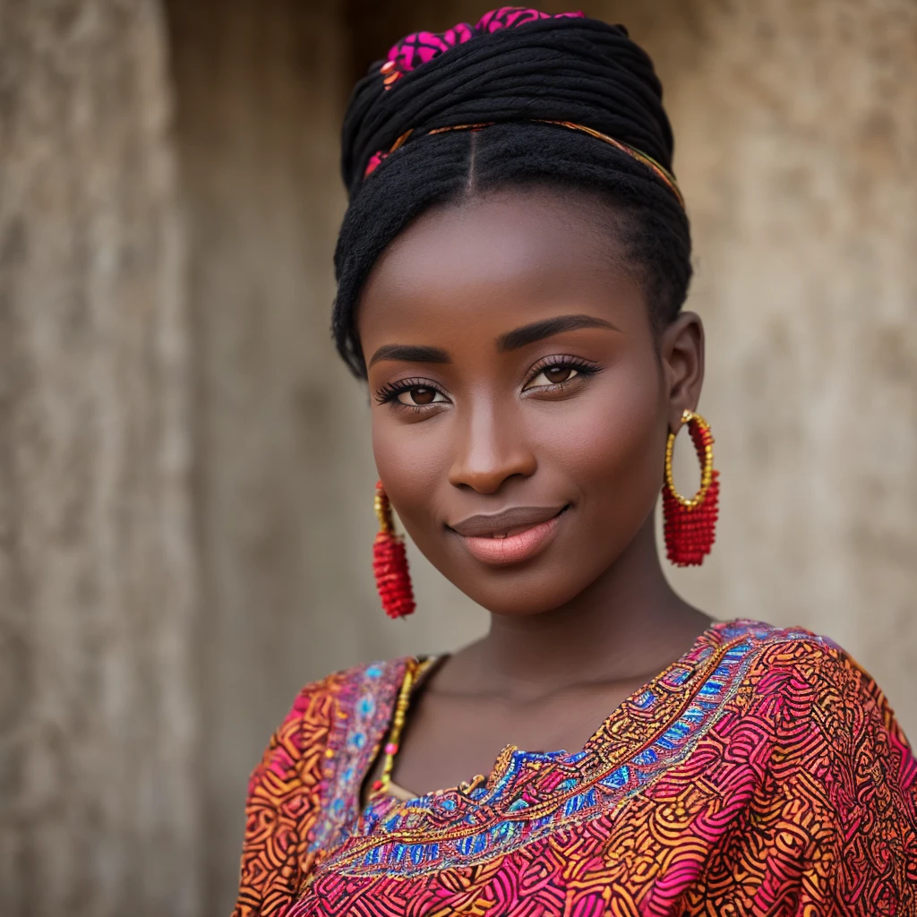 Femme d’Ethni Bambara Malienne très belle avec un beau regard une taille de guépe qui se promène pourtant des vêtements à la couleur du Mali