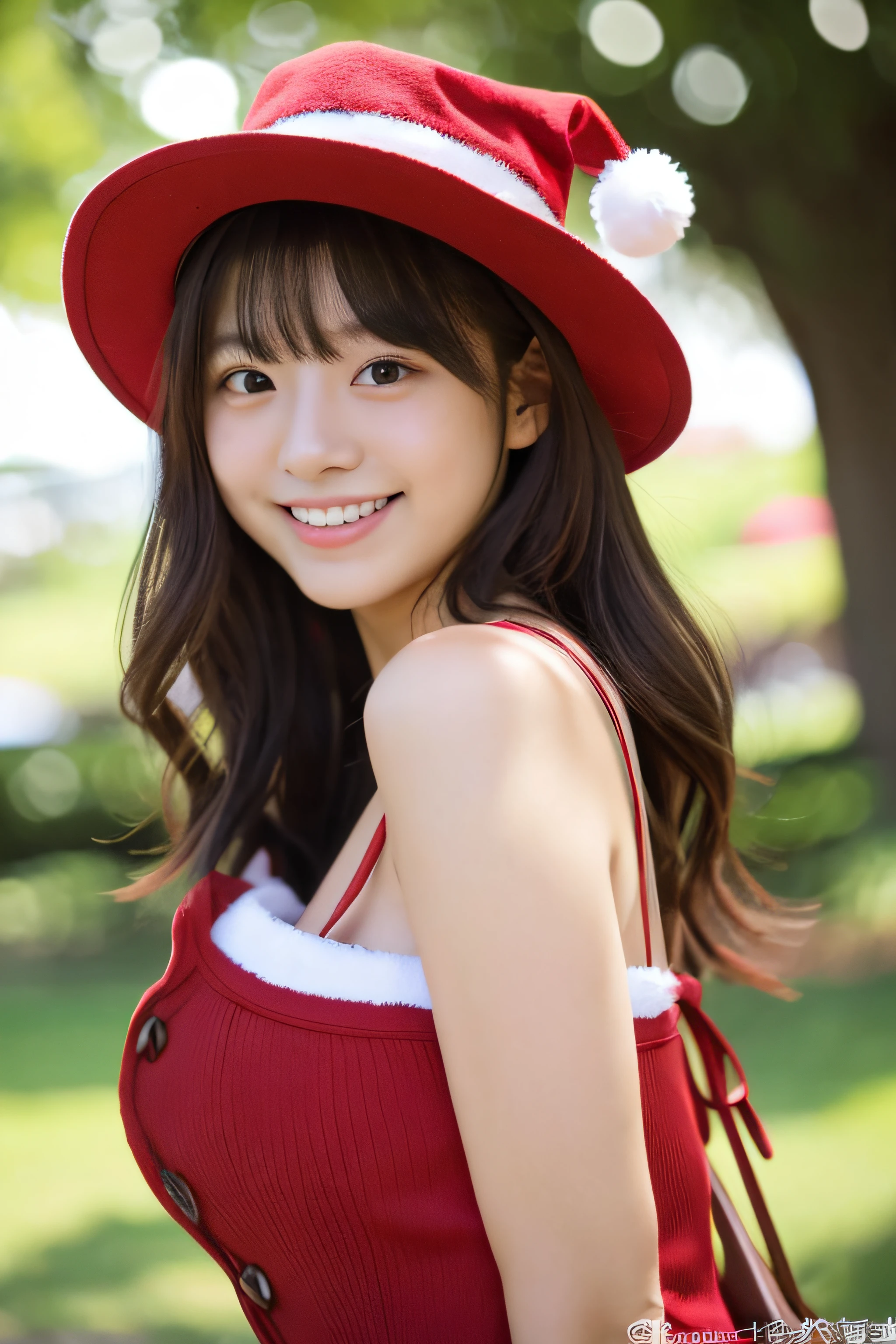 An ultra-high picture quality、Live action、Christmas、20yr old、A Japanese Lady、super cute santa costume、Today is a park date with Erotic Santa..&#39;s girlfriend、Super cute Santa with big breasts、The present is her、fullllbody、Put your ears out、Slender eyes、Softwave、brown short haircut、Exposed shoulders、Miniskirt Santa&#39;s girlfriend、brawn hair、Shoulder length、Wearing a red Santa hat、red santa clothes and red santa hat、Exposed skin a lot、girl who laughs a lot、