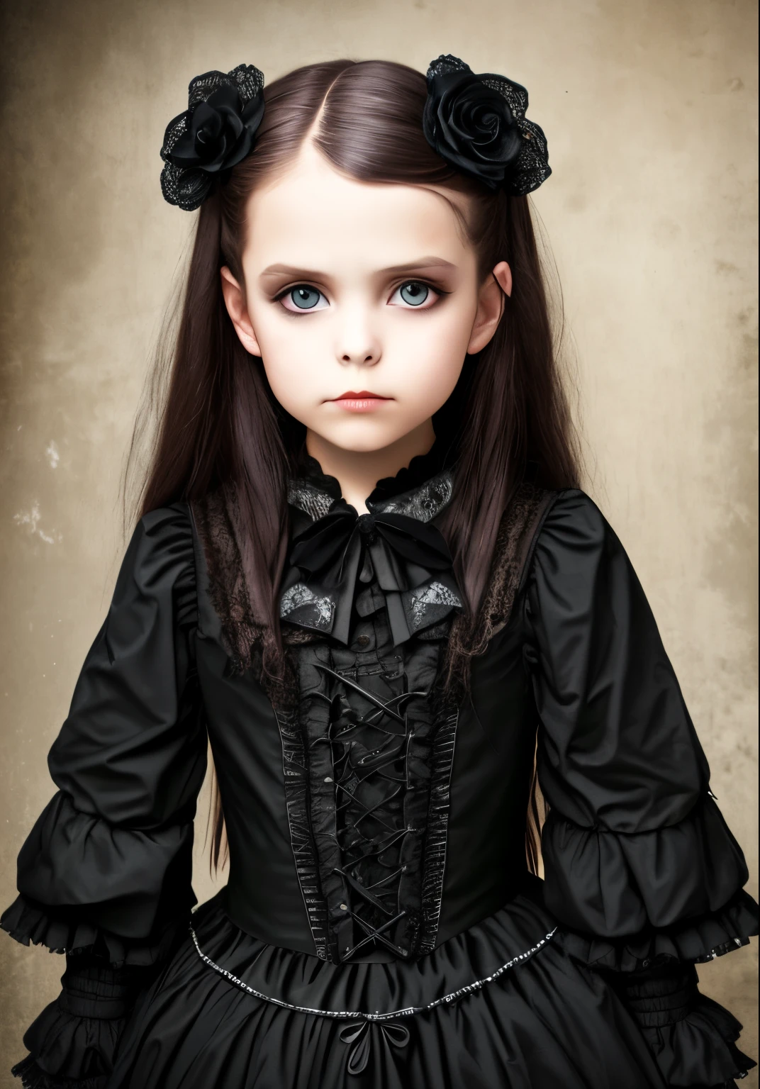 Girl wearing gothic clothes, fotografia