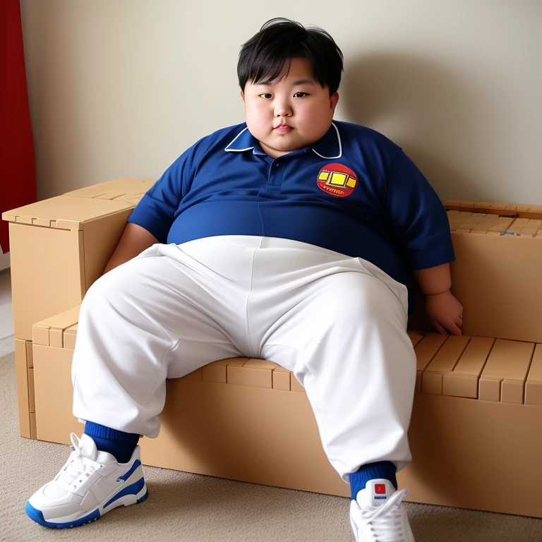 Fat korean boy gets legos