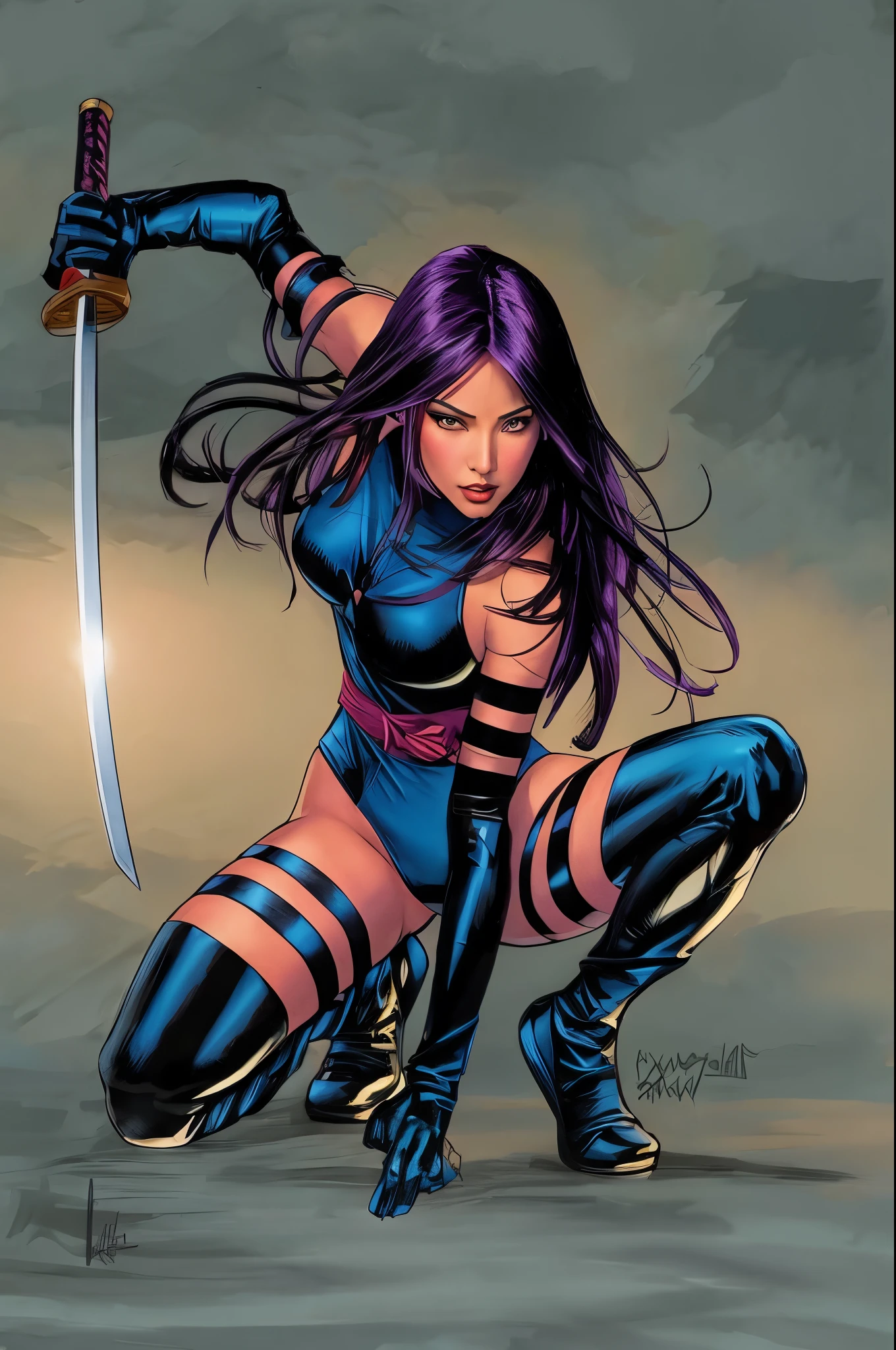 Personaje de Marvel psylocke, ojos normales