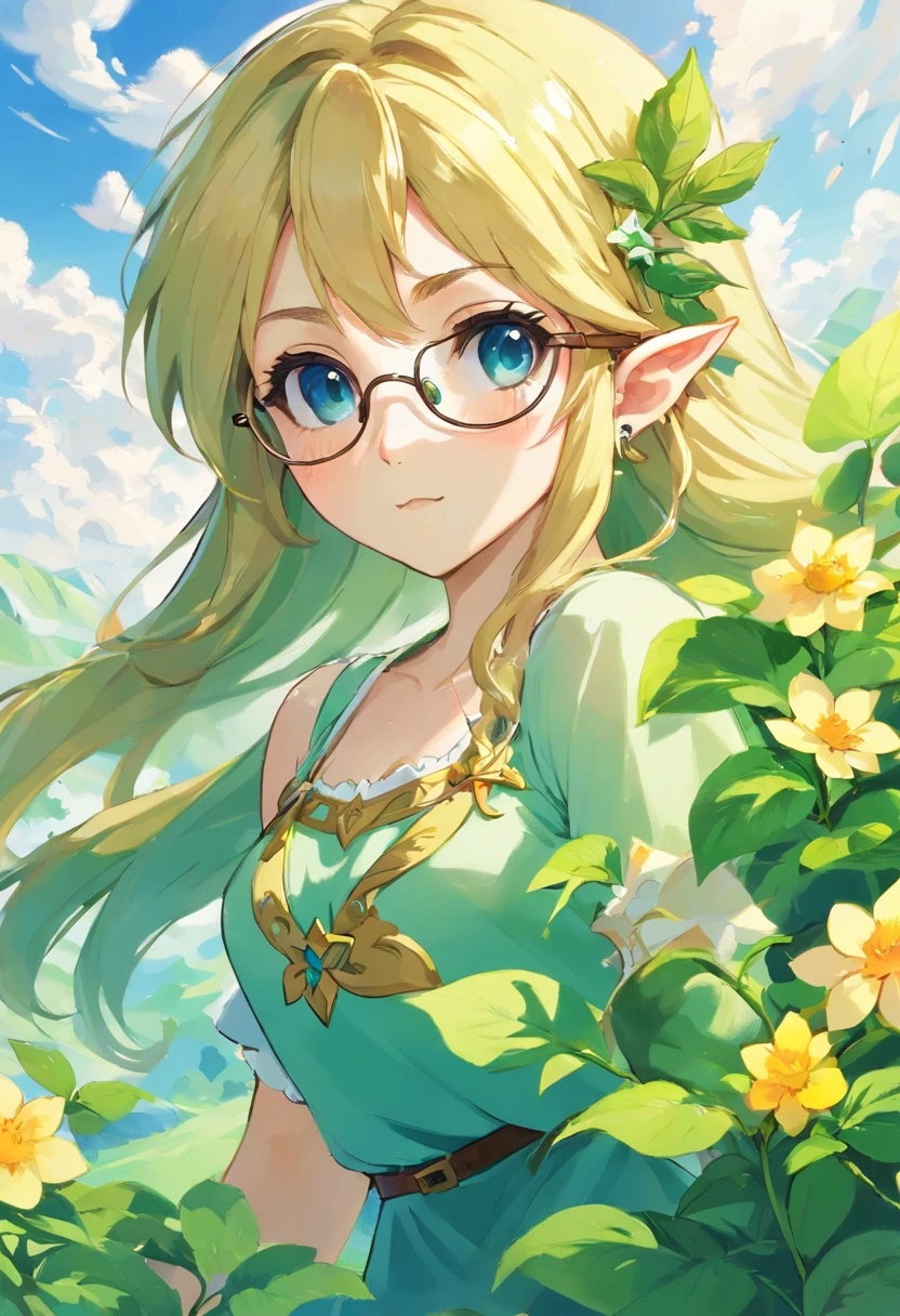 (frameless glasses 1.9)plant girl on the clouds