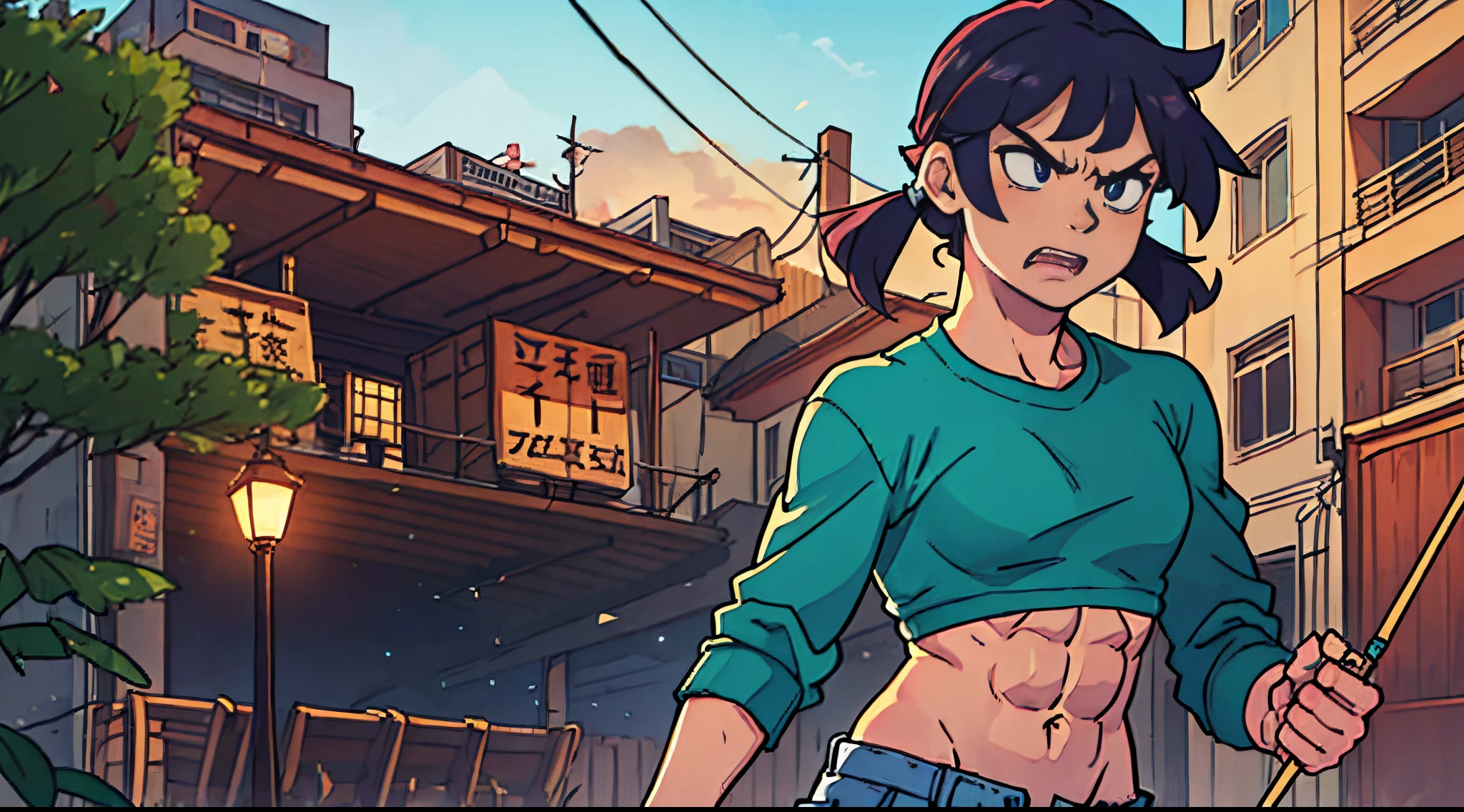 anime s2 bad man six pack abs an angry 4K HD Photo, --auto --s2