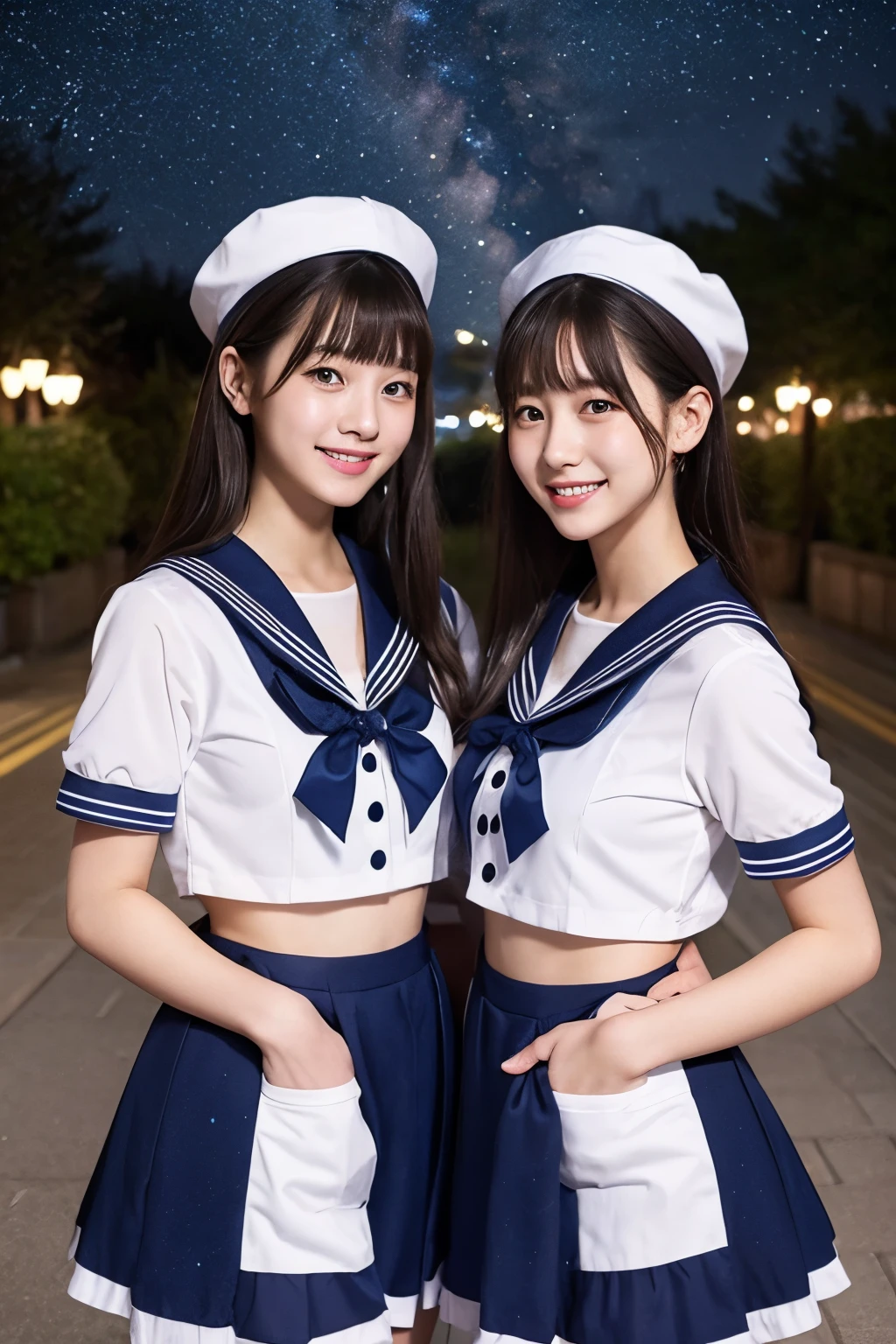 twinsies　Starry sky　Maids　a sailor suit　a beauty girl　smil　エロ