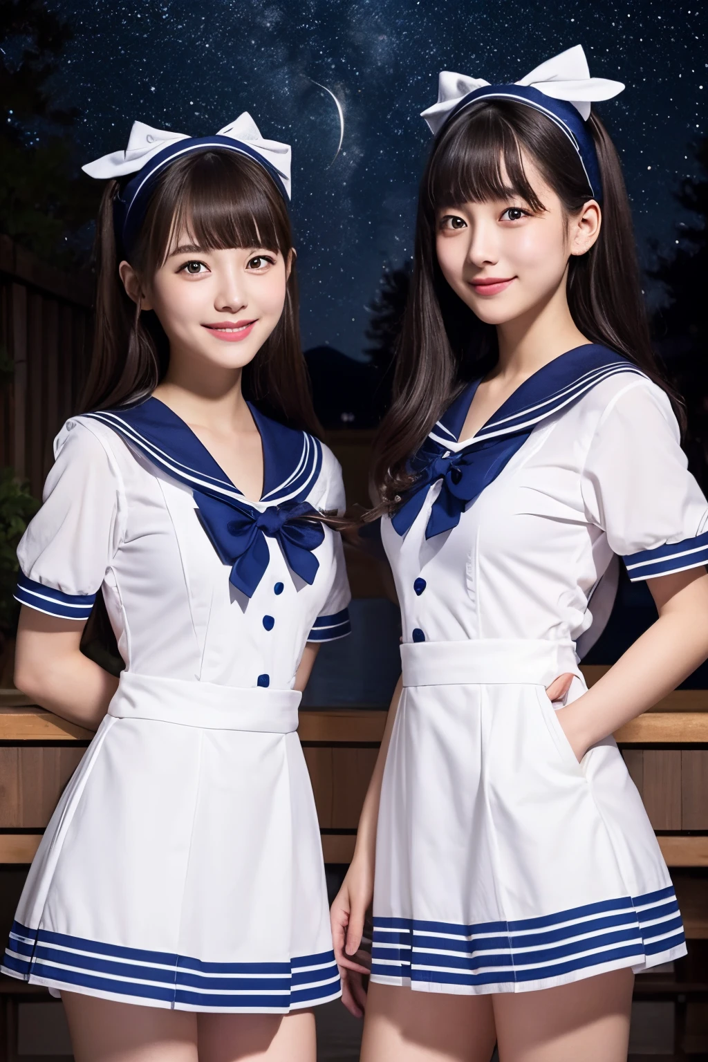 twinsies Starry sky Maids a sailor suit a beauty girl smil エロ