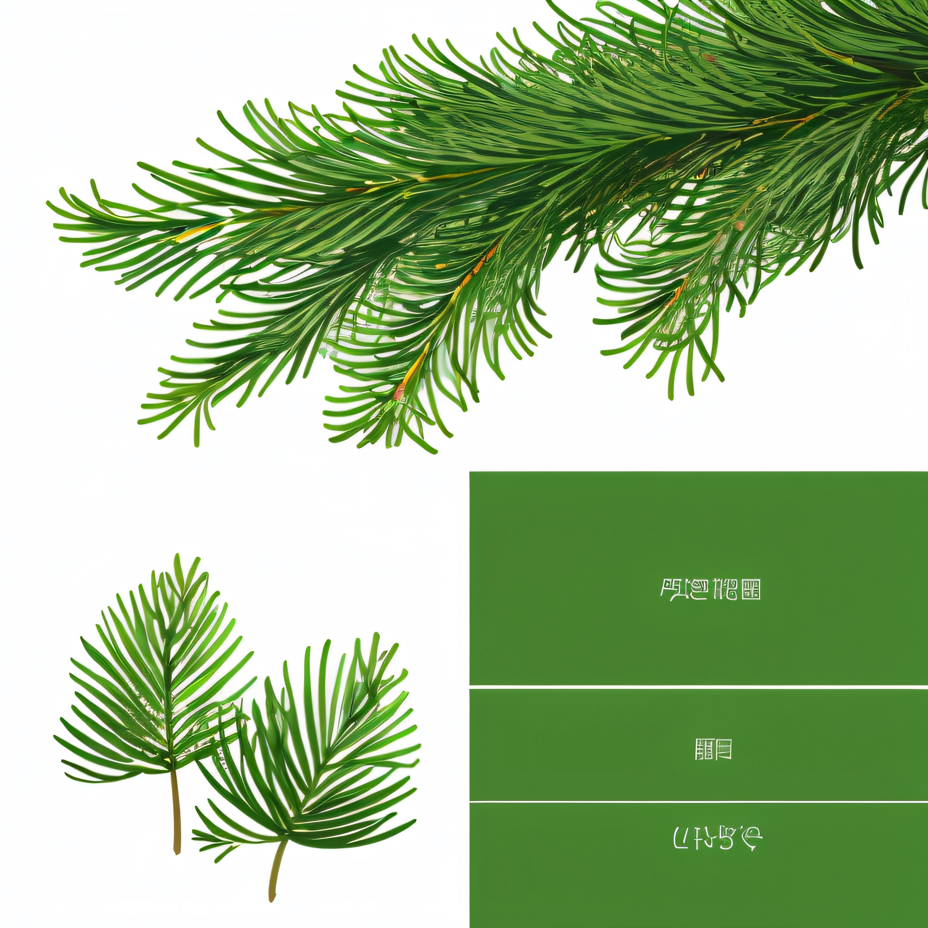 The tips of pine branches are expressed in detail in an illustration style..、I want to convert it to a png file, consequently、background must be transparent.