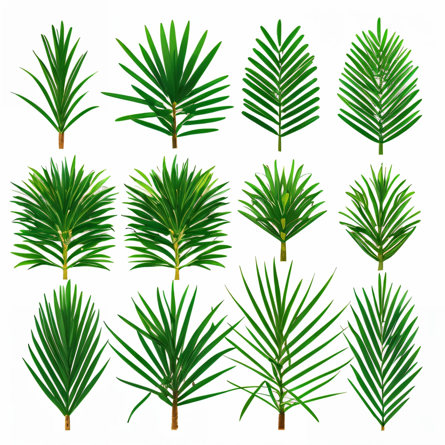 The tips of pine branches are expressed in detail in an illustration style.、I want to convert it to a png file, so the background should be transparent.