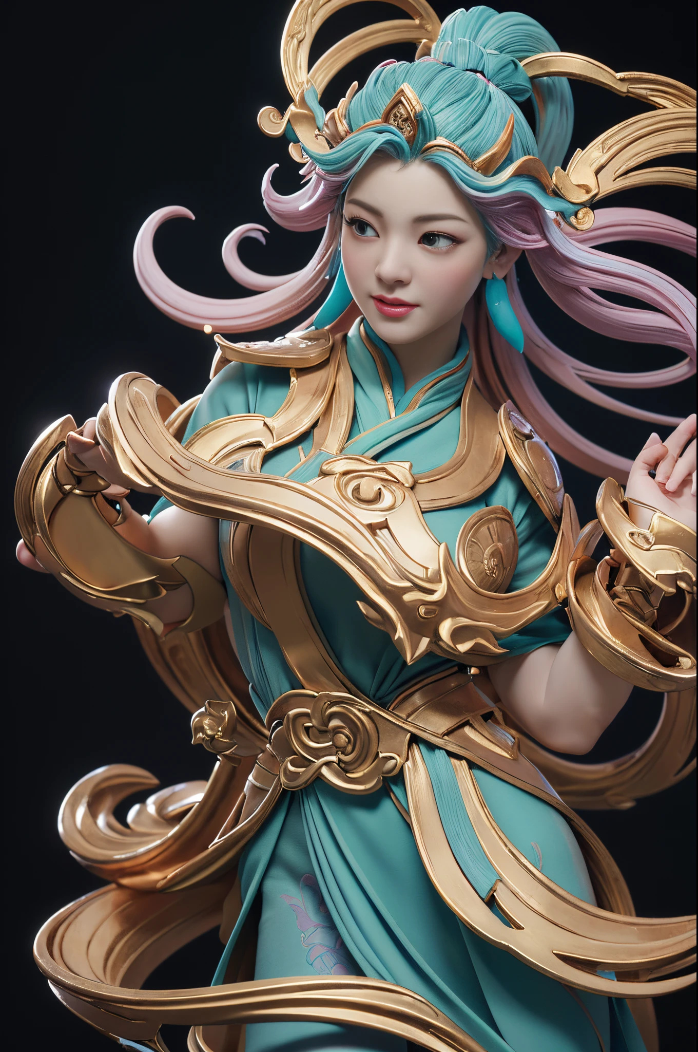 ((Sculpture design)),(Half-length portrait,from chest to head),((Add a base)),(undying),(Create a logo according to the),(The image of the goddess of creation in Chinese mythology),femele(Nu wa),The image of the great goddess in the matrilineal clan period of primitive society。(Gentle and beautiful),(dunhuang),Computer graphic arts,((Professional Quality, 32K, Perfect photography)), ((Highest high resolution, Ray traching)), ((perfect volumetric lighting, High quality octane rendering, High quality vectors)), ((Complicated details,hyper-detailing:1.2)), SAW movie scenes,((ultra real photo,actual,3D,3 Rendering)),Epic reality, ((com cores neutras)),(pastel colour:1.2),((Blind box toy style)),Best quality,hyper HD, (Complicated details:1.2),((simple backgound,Deep dark background:1.2,with black background)),graceful stance,Detailed faces, 詳細な目,(correct hand:1.5),(Complete and beautiful five fingers:1.5),(Correct anatomy:1.5),(bust portrait sculpture:1.6),