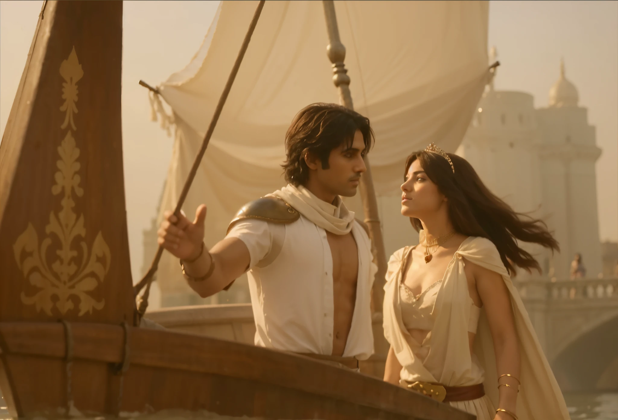 The prince and princess on the boat, adapted from the game Prince of Persia