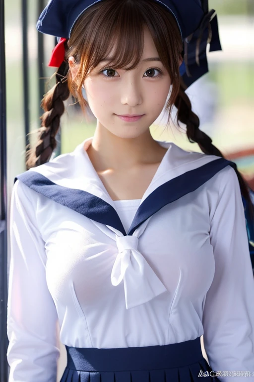 Haruka Tomatsu　huge tit　hi-school girl　a sailor suit