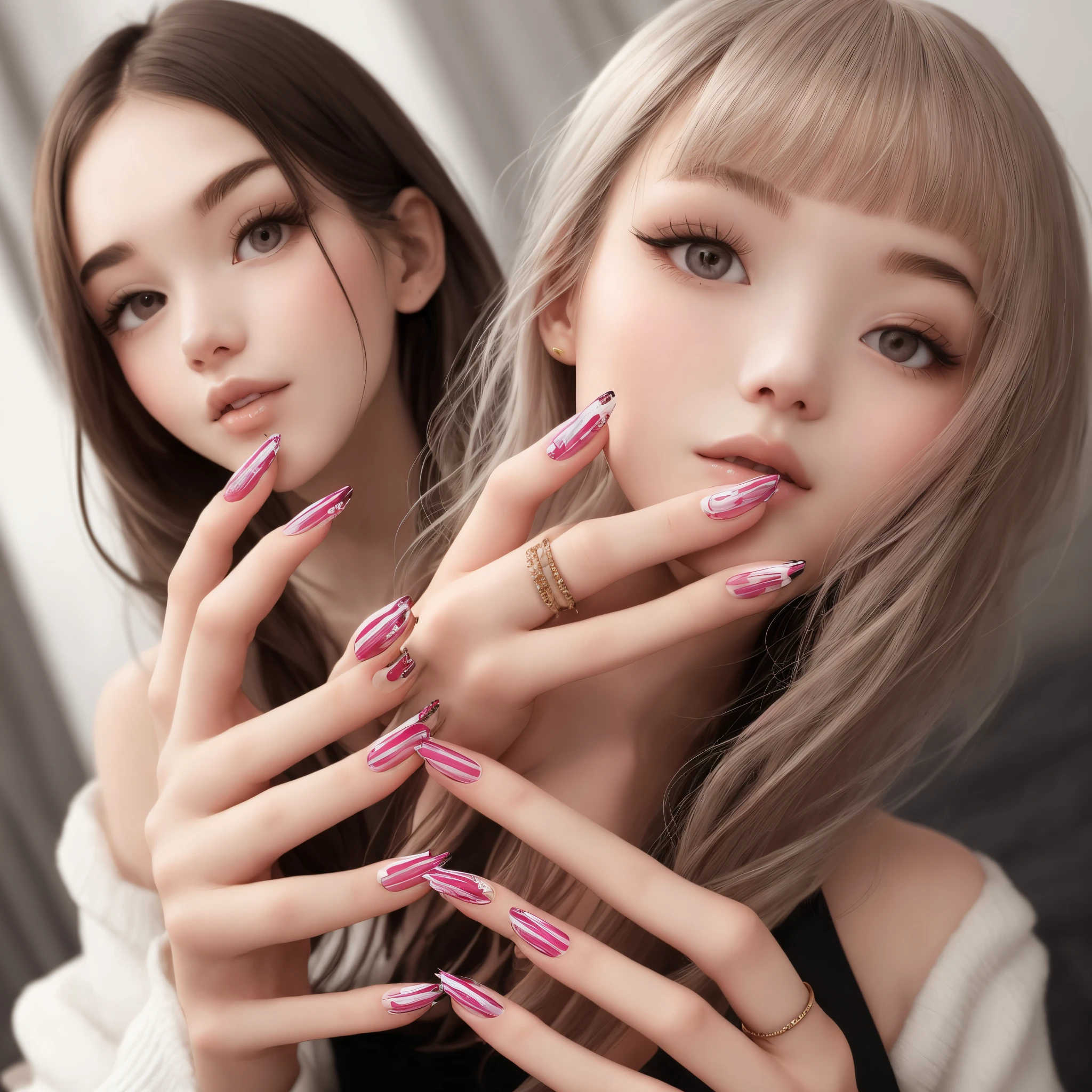 Girls with long nails