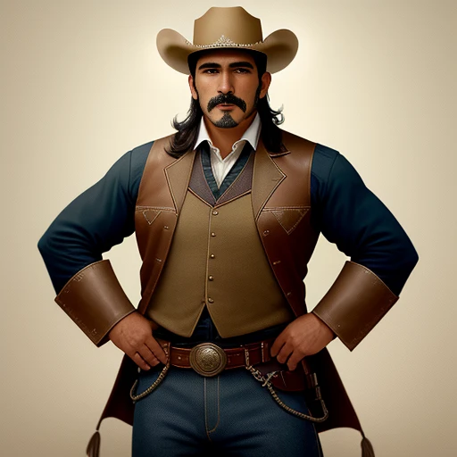 Carlos Montoya Mexican cowboy who is a lawman with a Hispanic background in 1897.  Can tell he has been in the sun