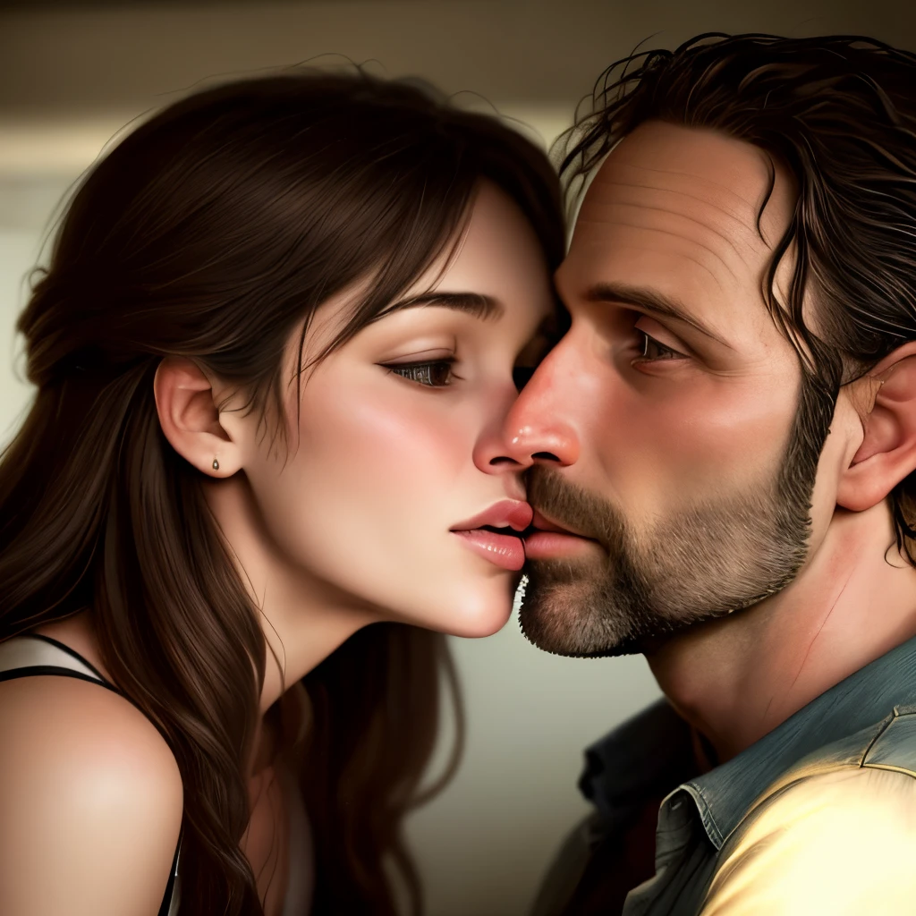 Rick Grimes kissing woman