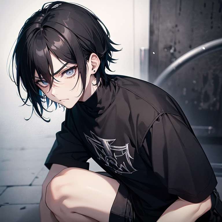 teen boy wearing black panties 
