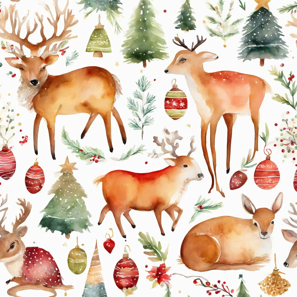 christmas cute animals children christmas illustration postcard christmas party