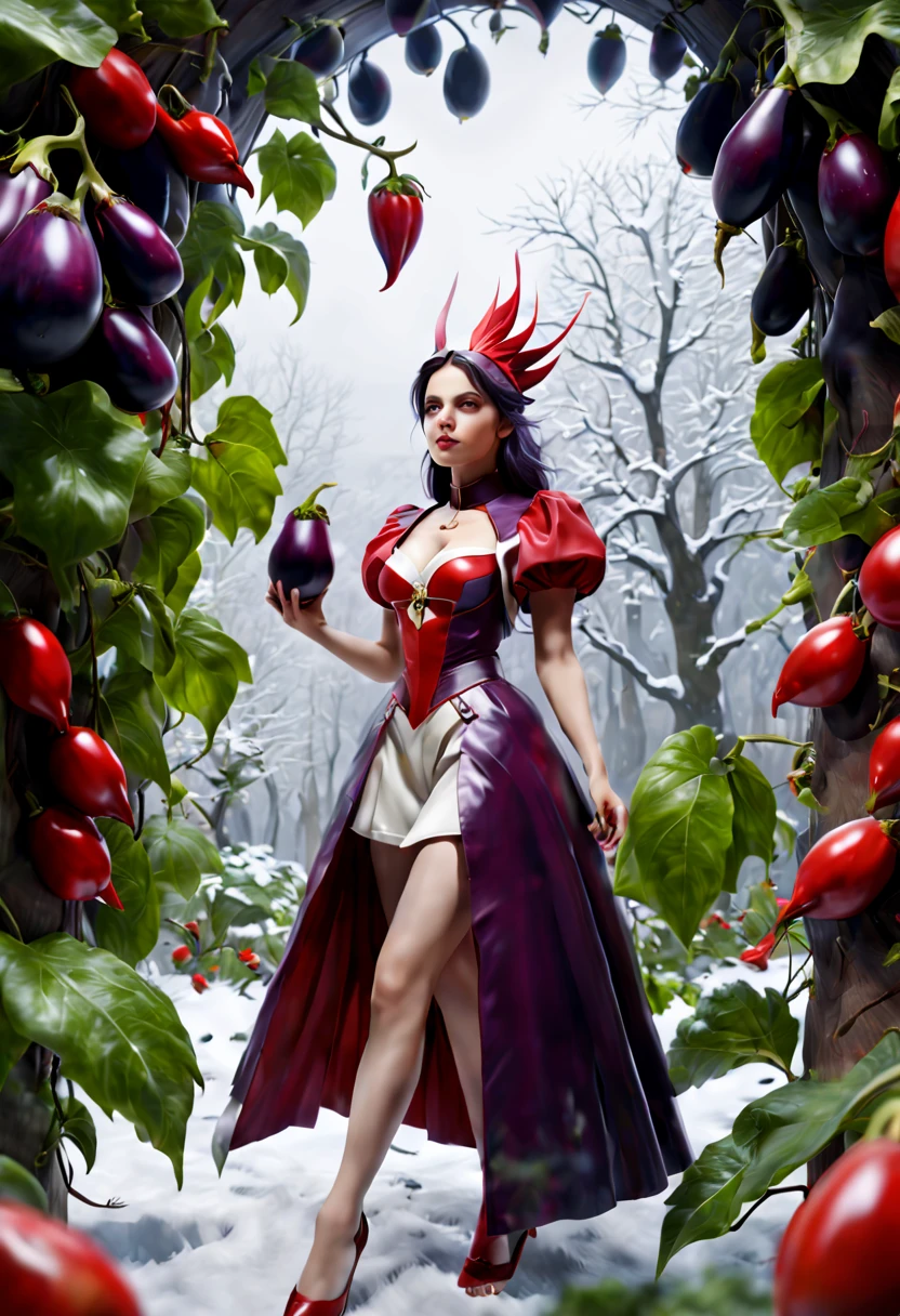 (Plant Girl:1.4), nature theme, nature, Eggplant purple, cardinal red, ash gray, snow white, (best composition), ultra-wide-angle, octane render, enhance, intricate, (best quality, masterpiece, Representative work, official art, Professional, unity 8k wallpaper:1.3)