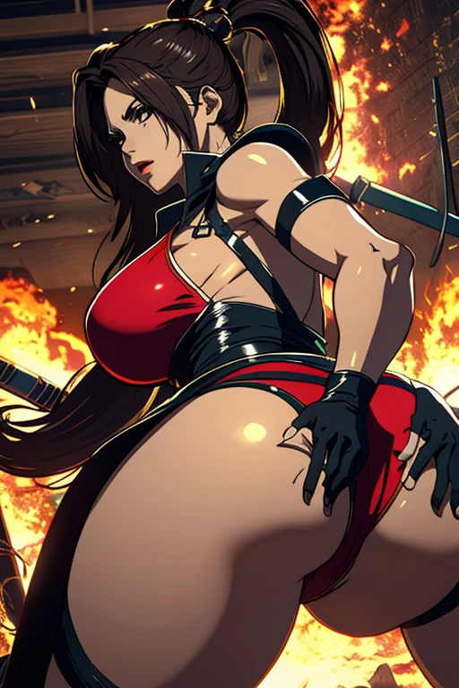),maximum Full HD quality,,mulher peitos grandes, de costas, bumbum grande , sexy dynamic pose),maximum details on the body,. (post-apocalypse world scenario).(Rear view)de costas,, mulher de sai curta transparente,,
