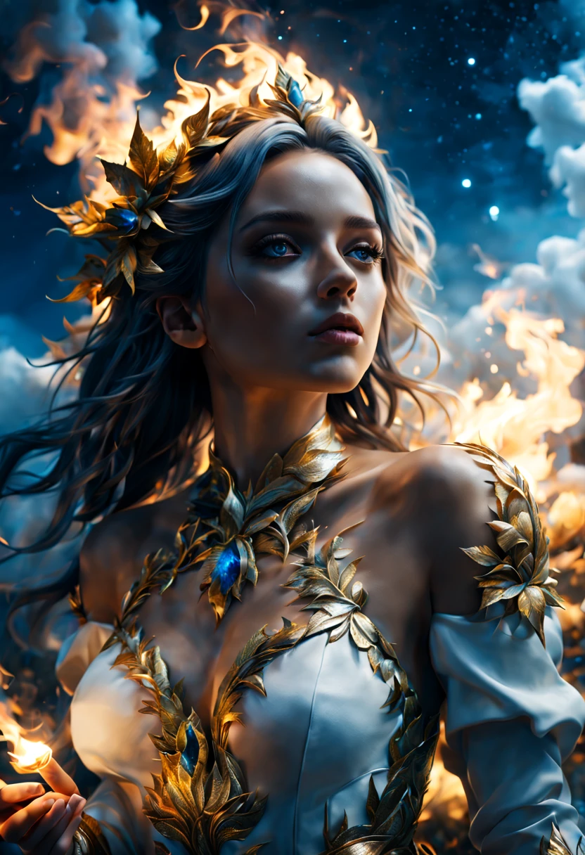 (Alicia Vikander:Elsa pataky), powerful sorceress,tribal tattoo, messy hair, Full body, Beautiful anime waifu style girl,hyperdetailed painting, luminism, art by Carne Griffiths and Wadim Kashin concept art, dark background, abstract beauty, approaching perfection, pure form, golden ratio, minimalistic, dark atmosphere, unfinished, concept art, by Brian Froud and Carne Griffiths and Wadim Kashin and John William Waterhouse, intricate details, 8k post production, high resolution, hyperdetailed, trending on artstation, sharp focus, studio photo, intricate details, highly detailed, by greg rutkowski
