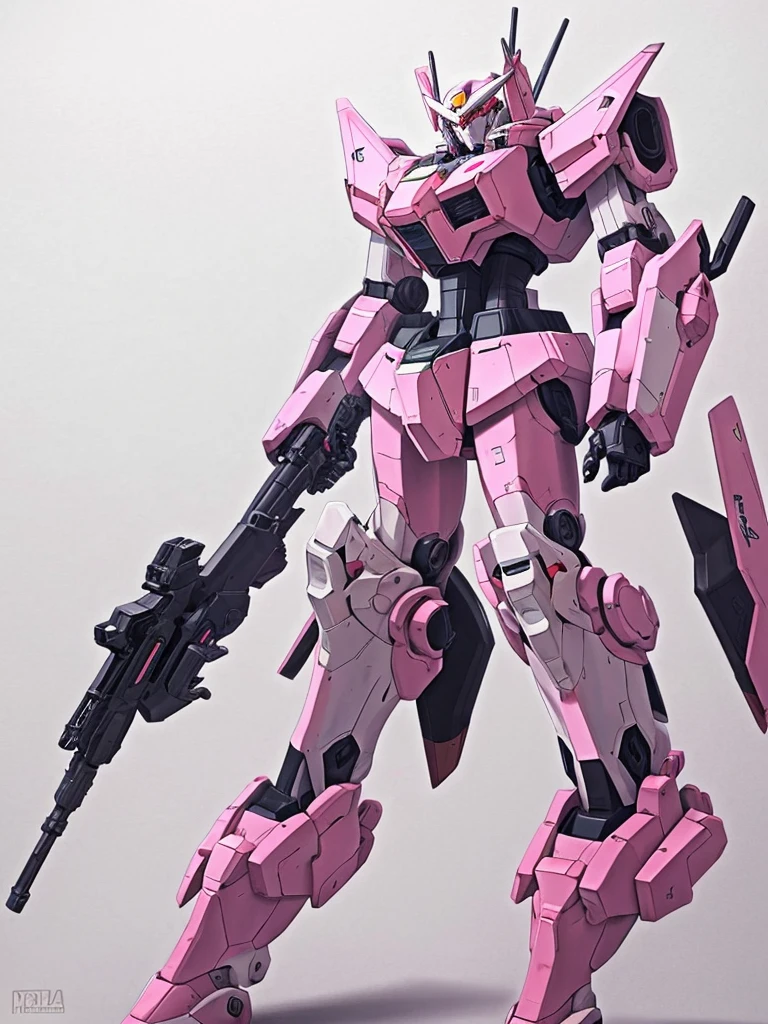 Drawing of a robot with a gun and a gun., Sleek pink armor, Modern Mecha Anime, Cool mecha style, Female Mecha, Armor Gundam, Mobilesuit, anime mech armor, # mecha, Mech Arasaka, EVA UNIT-00 on the back, anime manga android!! an anime girl, Anime mega robot mega robot, Gundam Style